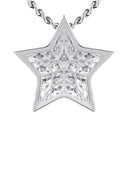 14K White Gold Diamond Star Necklace | 1.65 Carats