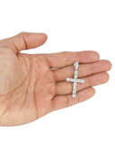 14K White Gold Diamond Cross Necklace | 1.6 Carats