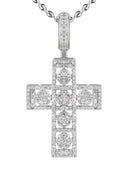 14K White Gold Diamond Cross Necklace | 1.65 Carats