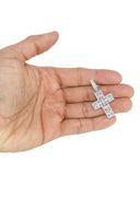 14K White Gold Diamond Cross Necklace | 1.65 Carats