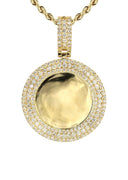 14K Yellow Gold Diamond Round Picture Pendant Necklace | 2.75 Carats | Appx. 22.9 Grams