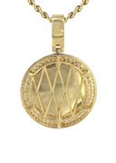 14K Yellow Gold Diamond Round Picture Pendant Necklace | 2.75 Carats | Appx. 22.9 Grams