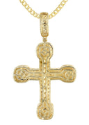 14K Yellow Gold Diamond Cross Necklace | 2.98 Carats
