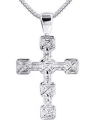 14K White Gold Diamond Cross Necklace | 2.68 Carats