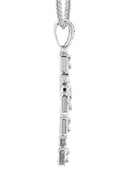 14K White Gold Diamond Cross Necklace | 2.68 Carats
