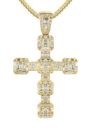 14K Yellow Gold Diamond Cross Necklace | 2.68 Carats