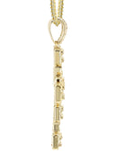 14K Yellow Gold Diamond Cross Necklace | 2.68 Carats