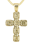 14K Yellow Gold Diamond Cross Necklace | 1.78 Carats