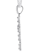 14K White Gold Diamond Cross Necklace | 2.88 Carats
