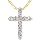 14K Yellow Gold Diamond Cross Necklace | 1.15 Carats
