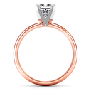 Solitaire Diamond Princess Cut Engagement Ring Comfort Fit 14K Rose Gold