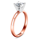 Solitaire Diamond Princess Cut Engagement Ring Comfort Fit 14K Rose Gold