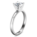 Solitaire Princess Cut Diamond Engagement Ring Comfort Fit  14K White Gold