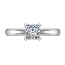 Solitaire Princess Cut Diamond Engagement Ring Comfort Fit  14K White Gold