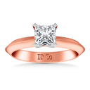 Solitaire Diamond Engagement Ring Knife Edge Princess Cut Diamond 14K Rose Gold