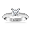 Solitaire  Princess Cut Diamond Engagement Ring Knife Edge 14K White Gold