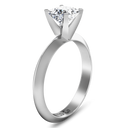Solitaire  Princess Cut Diamond Engagement Ring Knife Edge 14K White Gold