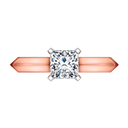 Solitaire Diamond Engagement Ring Knife Edge Princess Cut Diamond 14K Rose Gold