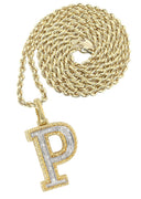Diamond 10K Yellow Gold Letter "P" Necklace | Appx. 13.5 Grams