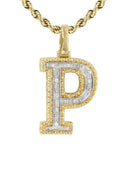 Diamond 10K Yellow Gold Letter "P" Necklace | Appx. 13.5 Grams