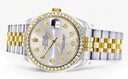 Diamond Gold Rolex Watch | Diamond Bezel | 31MM | Grey Dial | Jubilee Band