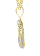 10K Yellow Gold Cuban Chain & Gold Pharaoh Pendant | Appx. 14.3 Grams