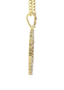 10K Yellow Gold Diamond Round Picture Pendant Necklace | Appx. 16 Grams