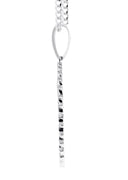 10K White Gold Large Diamond Round Cuban Picture Pendant Necklace | Appx. 24 Grams