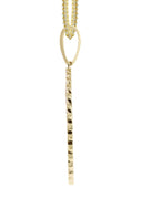 10K Yellow Gold Medium Diamond Round Cuban Picture Pendant Necklace | Appx. 21 Grams