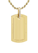 10K Yellow Gold Diamond Dog Tag Picture Pendant Necklace | Appx. 20 Grams