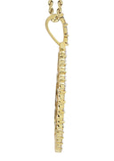 10K Yellow Gold Diamond Octagon Picture Pendant Necklace | Appx. 25 Grams
