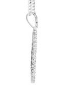 10K White Gold Diamond Octagon Picture Pendant Necklace | Appx. 22 Grams