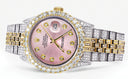 Iced Out Rolex Datejust 36 MM | Two Tone | 10 Carats of Diamonds | Pink Diamond Dial