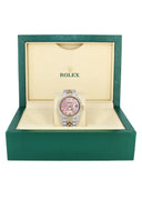 Iced Out Rolex Datejust 36 MM | Two Tone | 10 Carats of Diamonds | Pink Diamond Dial
