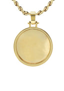 10K/14K Yellow Gold Large Round Picture Pendant Necklace