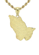 10K Yellow Gold Rope Chain & Praying Hands Pendant | Appx. 12.6 Grams
