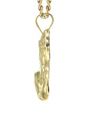 10K Yellow Gold Rope Chain & Praying Hands Pendant | Appx. 12.6 Grams