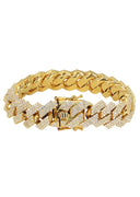 Diamond Miami Cuban Link Prong Bracelet ( 17 MM )
