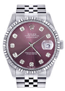 Mens Rolex Datejust Watch 16200  | 36Mm | Purple Dial | Jubilee Band