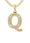 Diamond 10K Yellow Gold Letter "Q" Necklace | Appx. 13.5 Grams