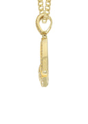 14K Yellow Gold Letter "Q" Baguette Diamond Necklace | 2.22 Carats