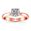 Solitaire Diamond Engagement Ring Comfort Fit Round Diamond 14K Rose Gold