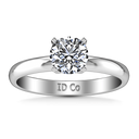 Round Diamond Solitaire Engagement Ring Comfort Fit Round Diamond Diamond 14K White Gold