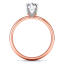Solitaire Diamond Engagement Ring Comfort Fit Round Diamond 14K Rose Gold