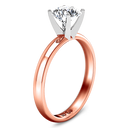 Solitaire Diamond Engagement Ring Comfort Fit Round Diamond 14K Rose Gold