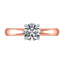 Solitaire Diamond Engagement Ring Comfort Fit Round Diamond 14K Rose Gold