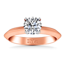 Solitaire Diamond Engagement Ring Knife Edge Round Diamond 14K Rose Gold