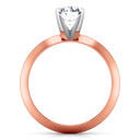 Solitaire Diamond Engagement Ring Knife Edge Round Diamond 14K Rose Gold