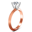 Solitaire Diamond Engagement Ring Knife Edge Round Diamond 14K Rose Gold