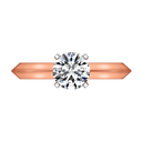 Solitaire Diamond Engagement Ring Knife Edge Round Diamond 14K Rose Gold